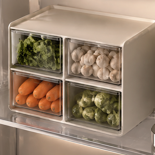 VATILYMOAY 4-Drawer Clear Veggie Fridge Storage