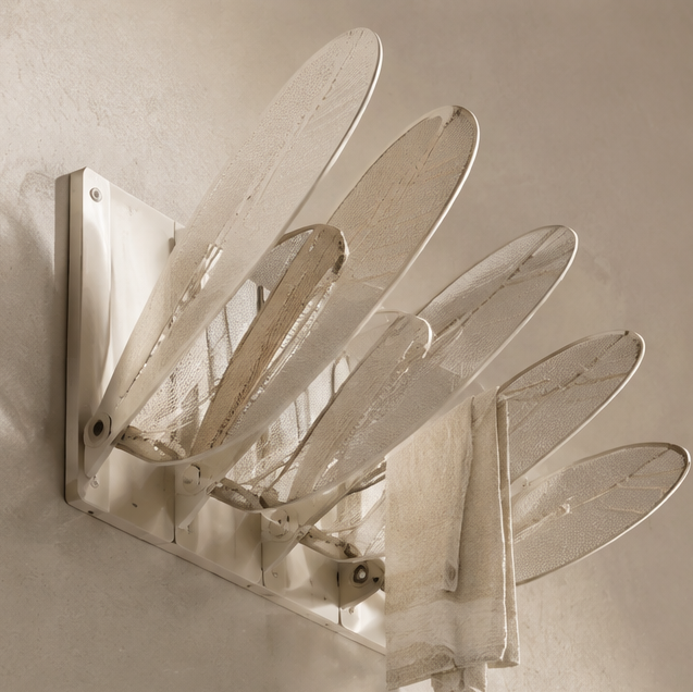 VATILYMOAY wall-mounted foldable clothes drying rack clean product view folded