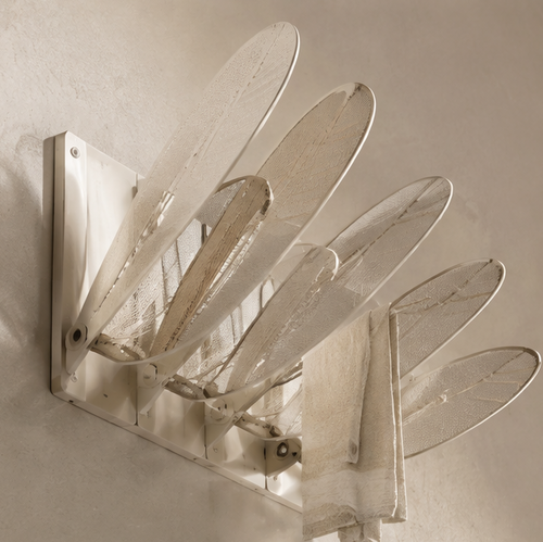 VATILYMOAY wall-mounted foldable clothes drying rack clean product view folded