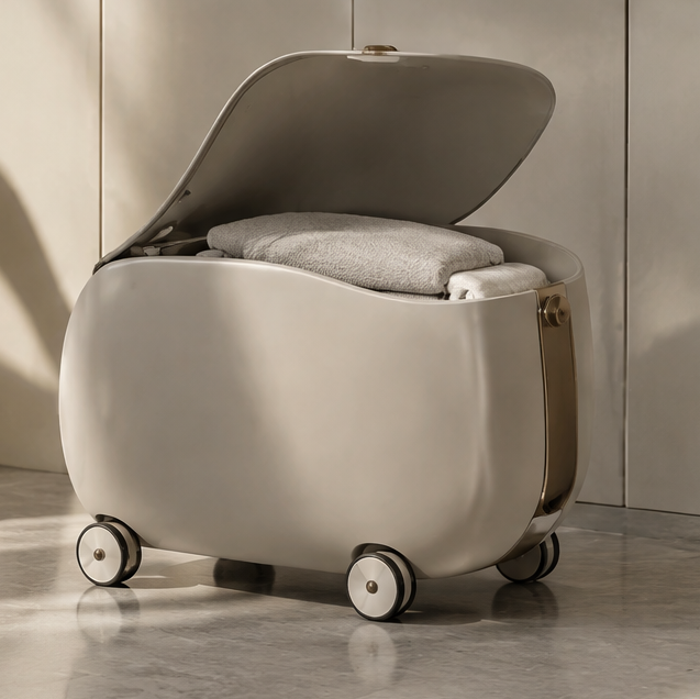 VATILYMOAY rolling storage box with lid and 360 degree wheels clean product view