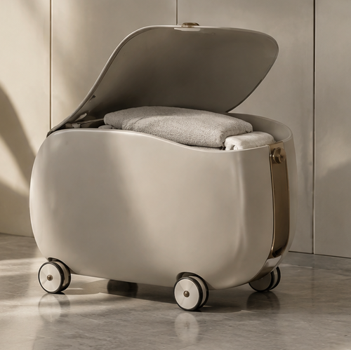 VATILYMOAY rolling storage box with lid and 360 degree wheels clean product view