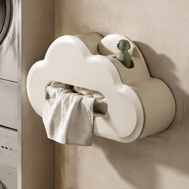 VATILYMOAY cloud-shaped wall-mounted laundry storage box clean product view