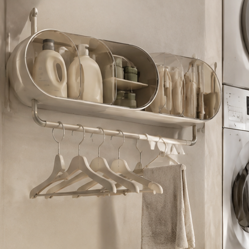 VATILYMOAY wall-mounted laundry storage shelf clean product view