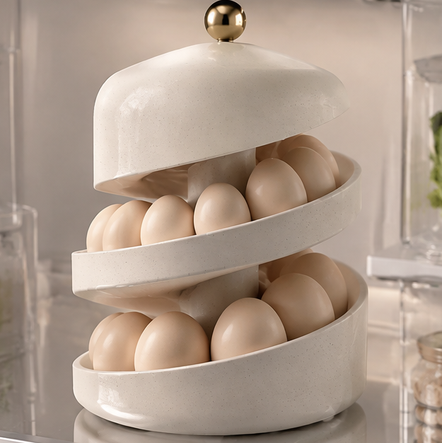 VATILYMOAY 2-tier spiral egg organizer clean product view