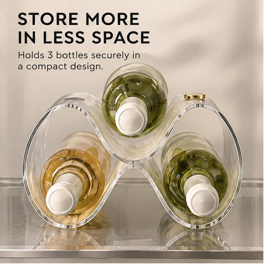 VATILYMOAY wine rack premium clear material gold accent detail