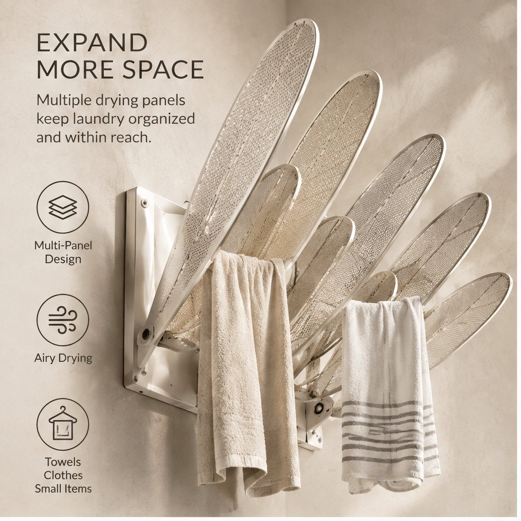 VATILYMOAY foldable drying rack expand more space multi-panel airy drying