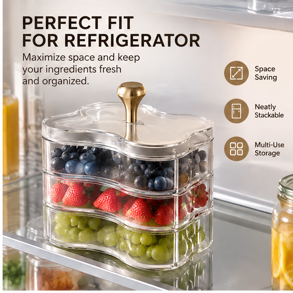 VATILYMOAY wave organizer perfect fit for refrigerator space saving