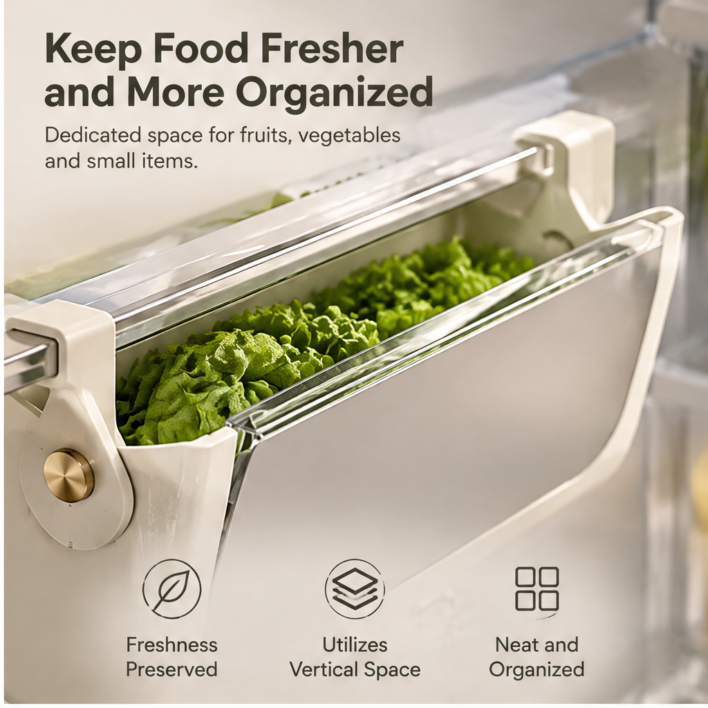 VATILYMOAY fridge organizer detachable inner bin easy cleaning