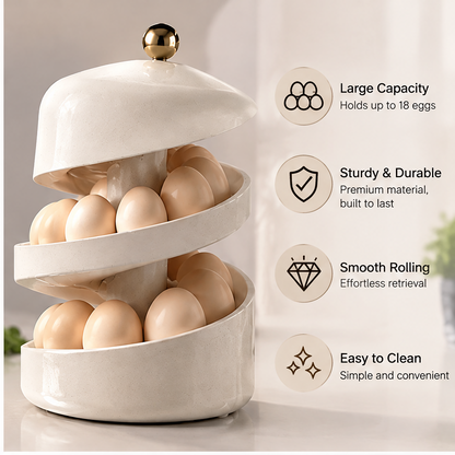 VATILYMOAY spiral egg holder top view rolling design