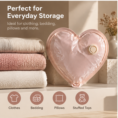 VATILYMOAY pink heart vacuum bag travel lighter live brighter in suitcase