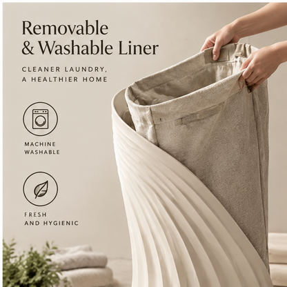 VATILYMOAY wave laundry hamper sculpted for calmer home premium material smooth surface sturdy